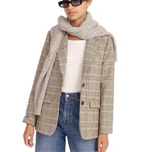 J. Crew Sommerset Blazer in Glen Houndstooth Plaid English Wool w/ Pockets